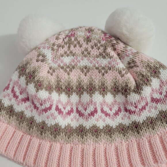 Baby Girl 3-6 Months Pink Sweater Dress and Hat - Picture 5 of 6